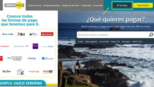 Hacer el pago desde Servipag a WOM