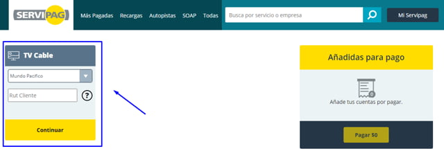 Pagar a Mundo Pacífico con Servipag 2