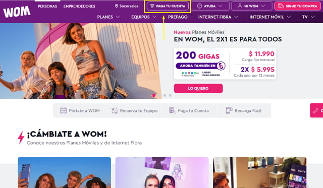 Pago fácil en el sitio web de WOM