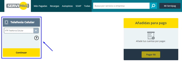 VTR pago de Servipag 2