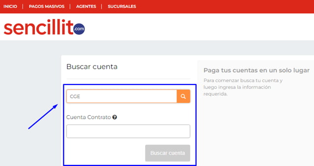 Cómo pagar CGE en Sencillito
