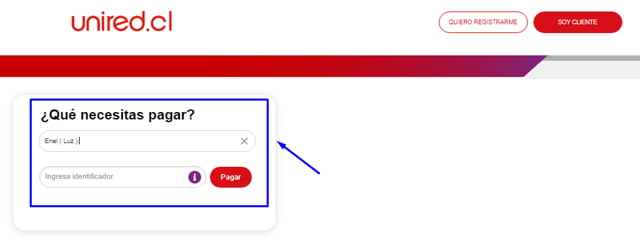 Cómo pagar ENEL en Unired con RUT